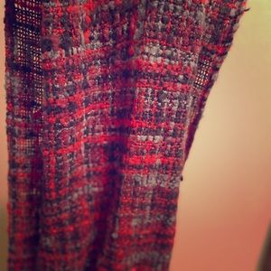 Infinity scarf. Red black gray plum.